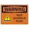 Signmission OSHA, Keep Guards In Place, 24in X 18in Rigid Plastic, 18" W, 24" L, Landscape, OS-WS-P-1824-L-12650 OS-WS-P-1824-L-12650 - alternate 1